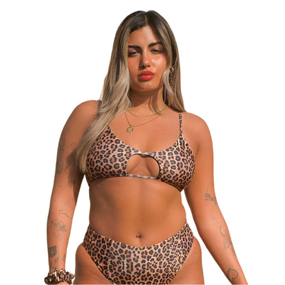 בגד ים חלק עליון TACO - שחור + מנומר