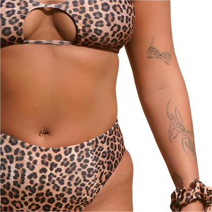 בגד ים חלק תחתון TACO - שחור + מנומר