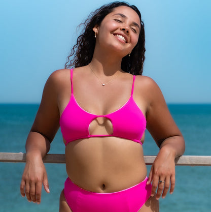 בגד ים חלק עליון TACO - ורוד + פרחים